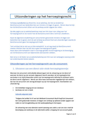 Herroepingsrecht – uitzonderingen